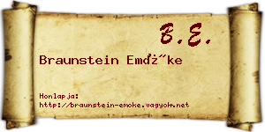 Braunstein Emőke névjegykártya