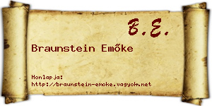 Braunstein Emőke névjegykártya